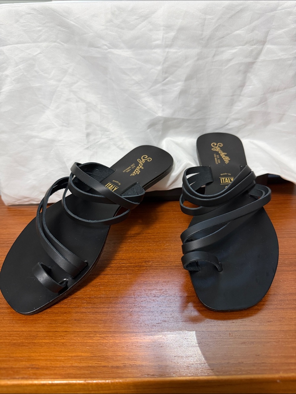 Seychelles Black Multi-Strap Slide Sandals
